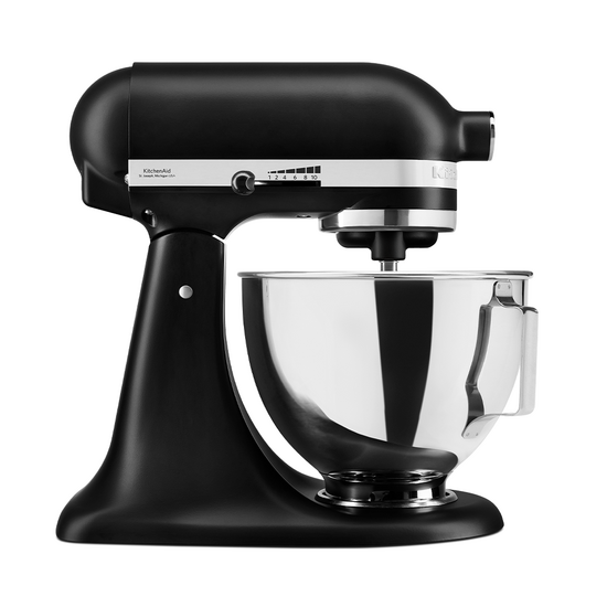 KitchenAid Classic 5KSM95PS-EBM Mattes Schwarz – Küchenmaschine mit kippbarem Kopf