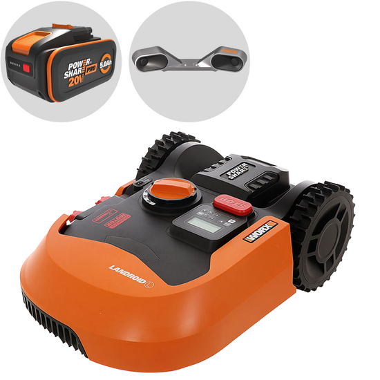 Worx Landroid WR147E.1 - Mähroboter - mit Begrenzungskabel - Akku 20V e 4Ah - L1000 - Gratis Kollisionssensor!