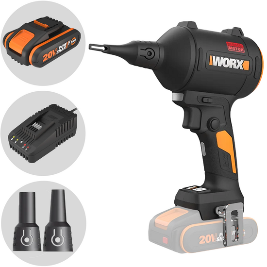 Worx Nitro WX099 – Tragbarer Akku-Staubbläser – 20 V / 2 Ah