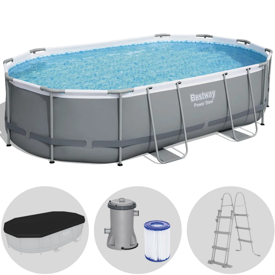 Bestway Power Steel 56448DE - 488x305x107 cm - Ovalpool