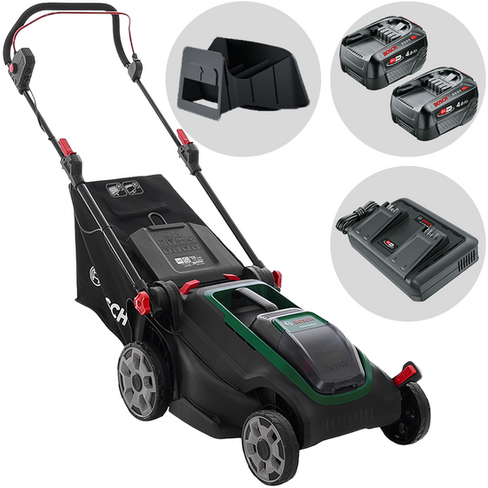 Bosch Rotak18V2-43 – Akku-Rasenmäher – 2X18V/4Ah – Schnittbreite 43 cm