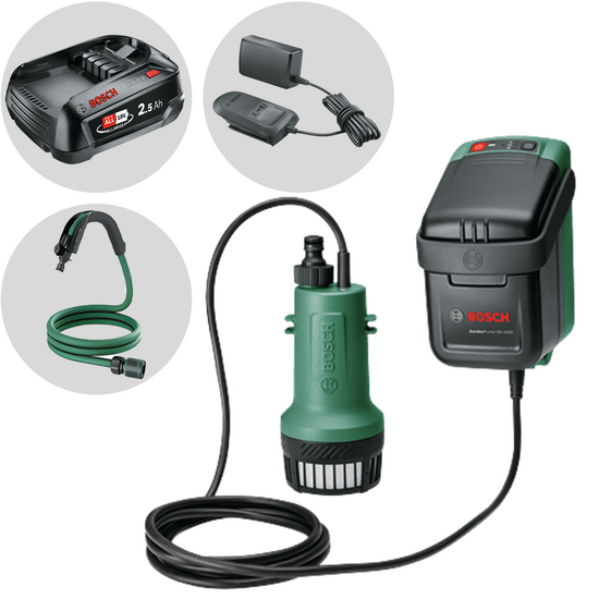 Bosch GardenPump 18V-2000 - Akku-Regenwasserpumpe - 18V 2.5Ah