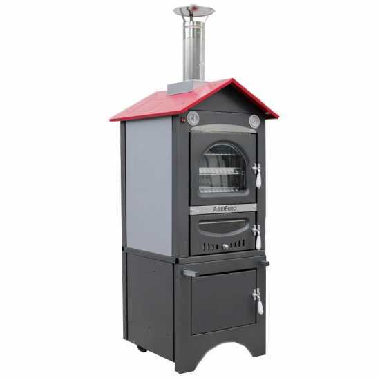 Agrieuro Minimus 50 EXT - Holzbackofen für draußen aus Edelstahl - Umluftbackofen