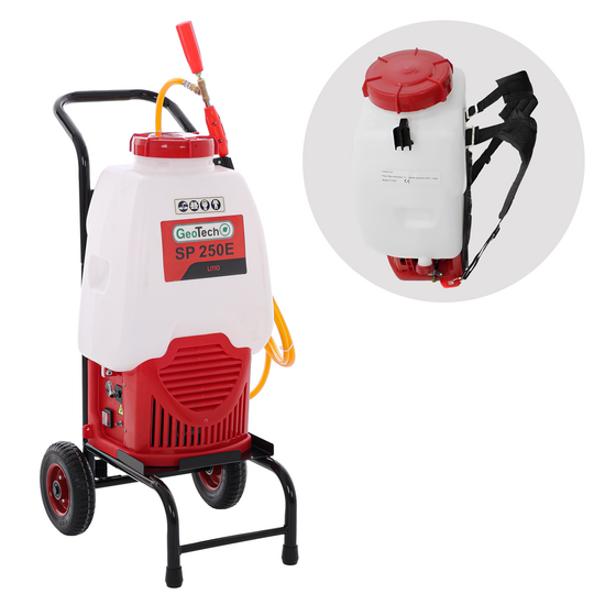 GeoTech SP 250 E – Akku-Druckspritze – Rückentragbar + Trolley – 25 L