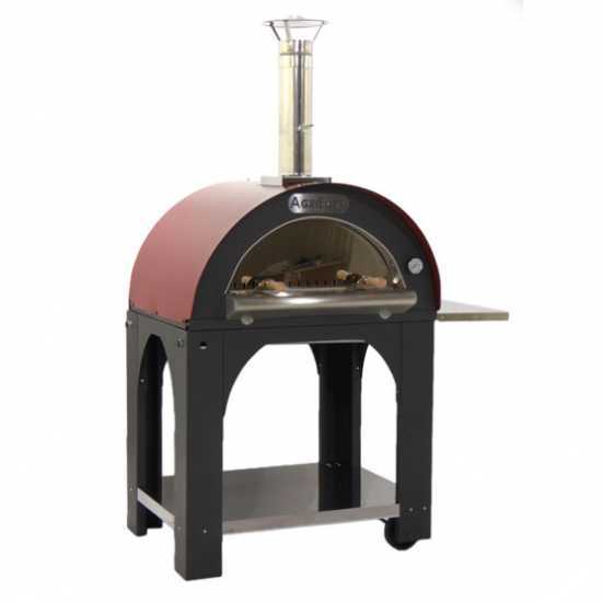 Holzbackofen f&uuml;r drau&szlig;en AgriEuro Cibus Red 80x60 - aus lackiertem Stahl