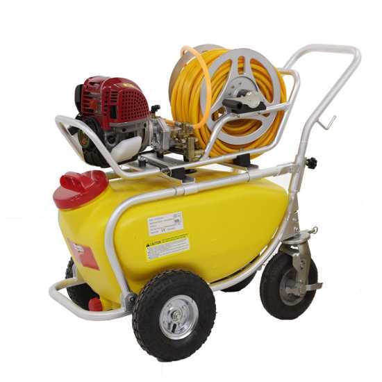 Benzin Membranpumpe GeoTech SP 550 4S aus Aluminium mit Wagen - Viertaktmotor