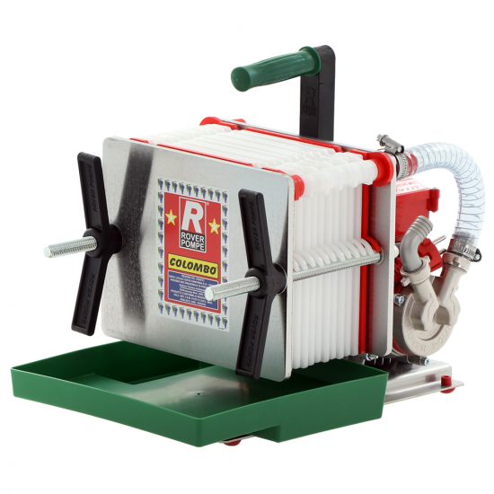 Rover Colombo 12 Inox - Wein Schichtenfilter mit Kartons und Platten - Weinpumpe in Novax