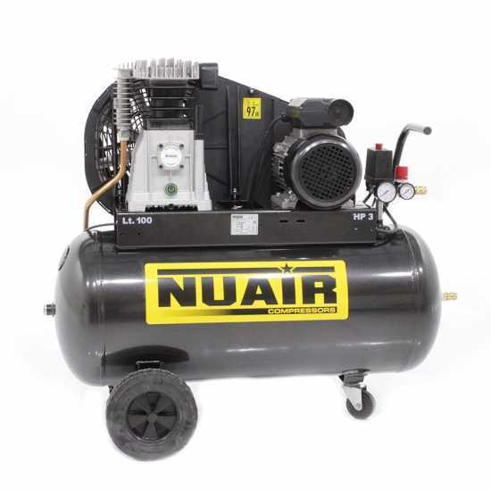 Nuair B3800B/100 CM3 - Elektrischer Kompressor mit Riemenantrieb - Motor 3PS - 100 Lt