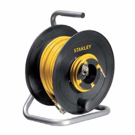 Schlauchtrommel STANLEY mit 20 meter Schlauch aus PVC f&uuml;r Druckluft