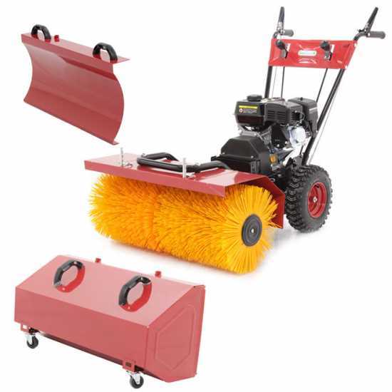 Benzin Kehrmaschine- Mehrzweckger&auml;t - GeoTech SS 680 WEL EVO - Breite 80 cm - E-Starter