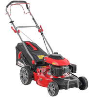 Benzinrasenm&auml;her GeoTech Pro S46-140BG mit Radantrieb - 2in1: Auffangen + Heckauswurf