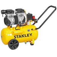 Stanley DST 150/8/24 SXCMS1324H - Elektrischer Kompressor auf Wagen  - 24 lt oilless - leise