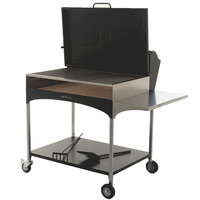 Famur BK 10 Elite - Holzkohle- und Holzkohlebrikett- Grill 2 in 1 - Gitter mit 8 mm-Drehgrillst&auml;ben