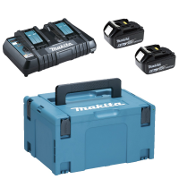 Ladeger&auml;t Makita + 2 Akkus 18V 6Ah mit Koffer