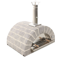 AgriEuro FAMILY STONE - Holzbackofen f&uuml;r den Au&szlig;enbereich - grau - 4 Pizzen - 80X60