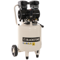 BlackStone V-SBC50-15 - Leiser Oilless Kompressor - Motor mit 1,5 PS - 50 l Tank - mit senkrechtem