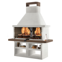 Palazzetti Argos - Grillkamin aus Beton - Zwei separate Feuerstellen 63x40 cm