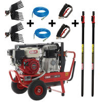 Kolbenkompressor Lisam LM 500/10 - KIT HOBBY 2 Bediener  + 2 pneumatische Olivenr&uuml;ttler MG Magnesium + 2 Teleskopverl&auml;ngerungen AT02