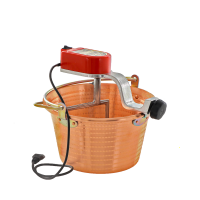 Elektrischer R&uuml;hrtopf f&uuml;r Polenta NuovaFac Cuoca Automatica aus geh&auml;mmertem Kupfer, Flachboden 9L - 5W