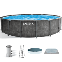 Intex Prisma Frame Greywood 26742NP - Ø457x122 cm - Runder Pool