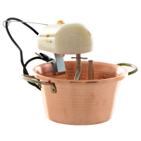 LAR Polentamatic - Elektrischer R&uuml;hrtopf f&uuml;r Polenta aus geh&auml;mmertem Kupfer mit flachem Boden - 4,5L - 8W