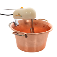 LAR Polentamatic - Elektrischer R&uuml;hrtopf f&uuml;r Polenta aus geh&auml;mmertem Kupfer mit flachem Boden - 6.5L - max. 8W