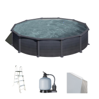 Gre Granada Roundbecken &Oslash;550 x 132 cm - Stahlwandpool