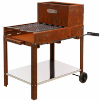 Holz- und Kohlegrill Super Flipper aus Cortenstahl