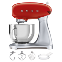Smeg SMF02RDEU Rot - Planetenkneter - Edelstahlsch&uuml;ssel 4,8 Liter