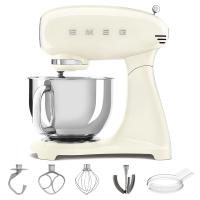 SMEG Full Color Creme - K&uuml;chenmaschine - Edelstahlsch&uuml;ssel 4,8 Liter