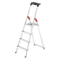 Hailo L60, 4 Stufen, 1.46 mt - Aluminium-Leiter mit St&auml;nder - Sehr leicht