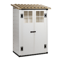 Garofalo Tuscany Evo 100 &ndash; Gartenhaus &ndash; Mit Fenstern und Doppelfl&uuml;gelt&uuml;r &ndash; 122,5 x 82,5 x 201 cm