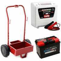 Komplettpaket: Metallwagen +50 Ah Batterie + Ladeger&auml;t Telwin Touring 15