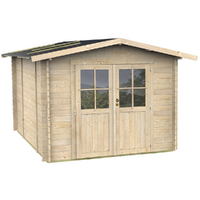 Alce Opera 300x250 &ndash; Ger&auml;tehaus aus Holz &ndash; Mit Fenstern und Doppelfl&uuml;gelt&uuml;r &ndash; 300x250x219 cm