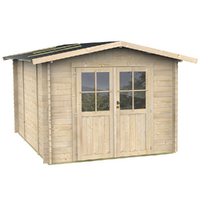 Alce Opera 250x250 &ndash; Ger&auml;tehaus aus Holz &ndash; Mit Fenstern und Doppelfl&uuml;gelt&uuml;r &ndash; 250x250x207 cm