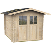 Alce Opera 215x180 &ndash; Ger&auml;tehaus aus Holz &ndash; Mit Fenstern und Doppelfl&uuml;gelt&uuml;r &ndash; 215x180x207 cm