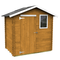 Alce Livia 198x130 L&auml;rche &ndash; Ger&auml;tehaus aus Holz &ndash; Mit Frontfenster &ndash; 198x130x205 cm