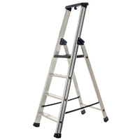 S.T.P. Issima, 4 Stufen, Höhe 1,51 m – Aluminium-Stehleiter mit Ständer