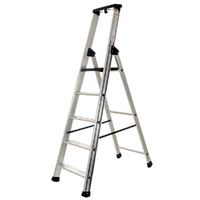 S.T.P. Issima – Aluminium-Stehleiter mit Ständer– 5 Stufen – Höhe 1,74 m