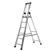 S.T.P. Issima – Aluminium-Stehleiter mit Ständer– 6 Stufen – Höhe 1,97 m