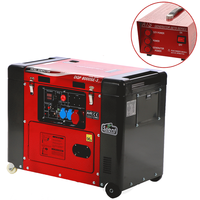 GeoTech Pro DGP8000SE-3 -Diesel-Stromerzeuger leise mit R&auml;dern mit AVR-Regelung 6 kW - Dauerleistung 5.5 kW 400V + ATS