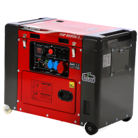GeoTech Pro DGP8000SE-3 - Diesel-Stromerzeuger leise mit R&auml;dern mit AVR-Regelung 6 kW - Dauerleistung 5.5 kW - 400V
