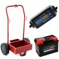 Komplettpaket: Metallwagen + 70 Ah Batterie + Ladeger&auml;t Telwin Touring 15