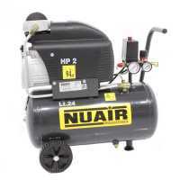 Nuair FC2/24 - Elektrischer Kompressor mit Wagen - Motor 2 PS - 24 Lt - Druckluft. Wartungsset f&uuml;r den Kompressor kostenlos.