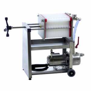 Schichtenfilter AF20 mit 20 Kartons 20x20 f&uuml;r Weinfiltern - Chassis/Pumpe aus Edelstahl